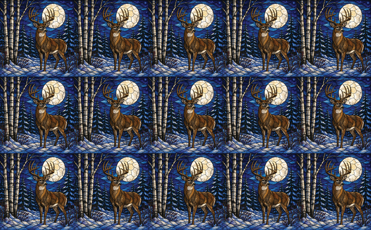DecoCraft - Studio 1375 - Scenic Elevated Texture Tiles - Deer - Moonlit Guardian