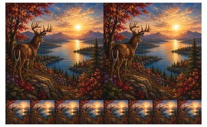 DecoCraft - Studio 1375 - Scenic Elevated Texture Tiles - Deer - Golden Hour Overlook