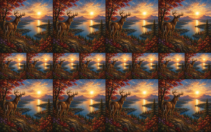 DecoCraft - Studio 1375 - Scenic Elevated Texture Tiles - Deer - Golden Hour Overlook