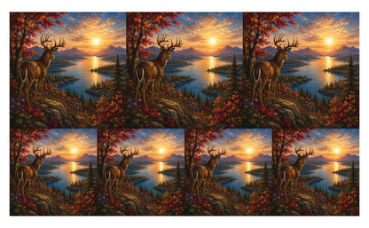 DecoCraft - Studio 1375 - Scenic Elevated Texture Tiles - Deer - Golden Hour Overlook