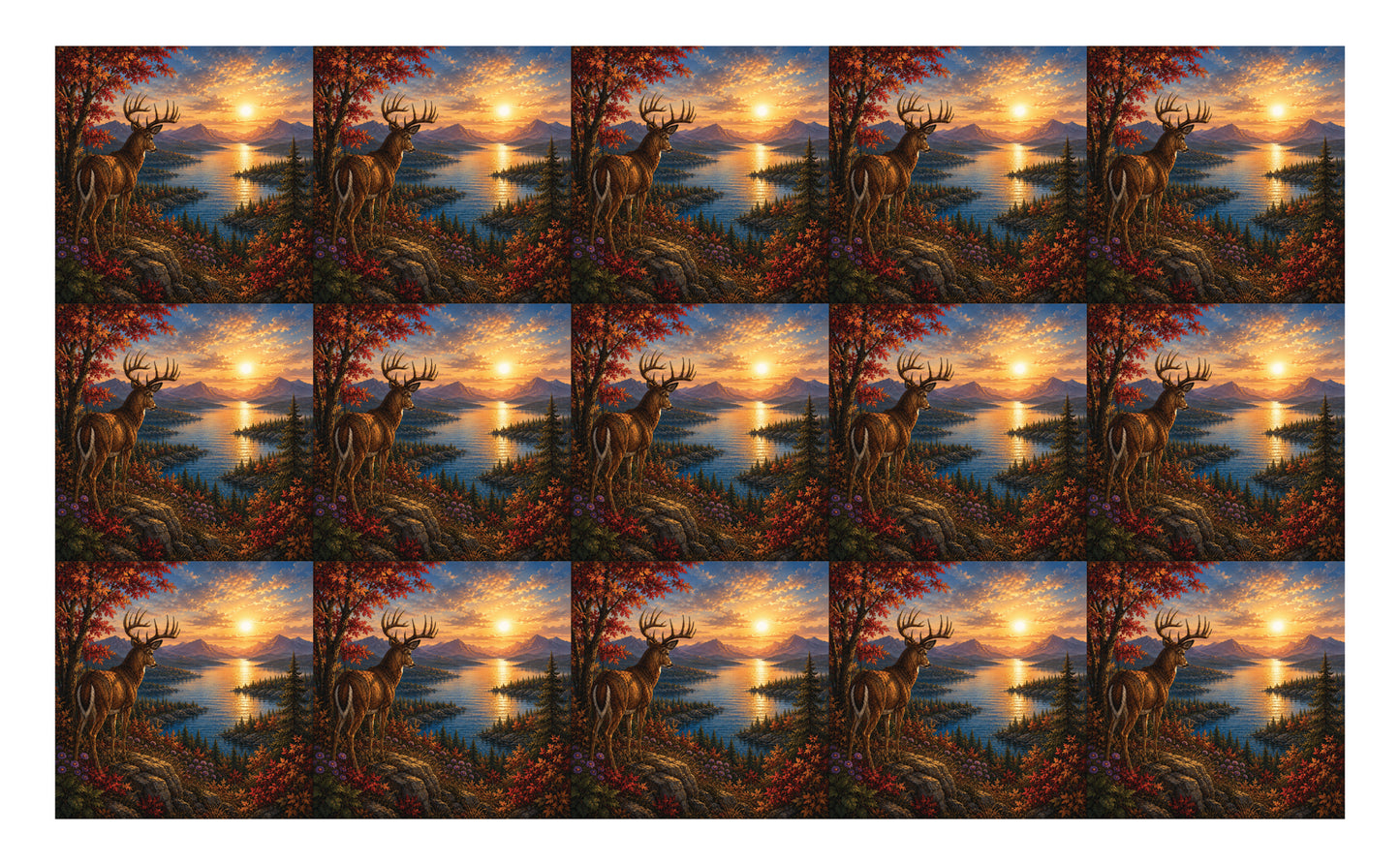 DecoCraft - Studio 1375 - Scenic Elevated Texture Tiles - Deer - Golden Hour Overlook