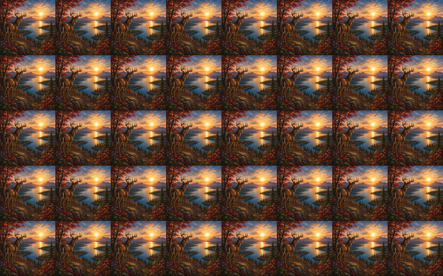 DecoCraft - Studio 1375 - Scenic Elevated Texture Tiles - Deer - Golden Hour Overlook