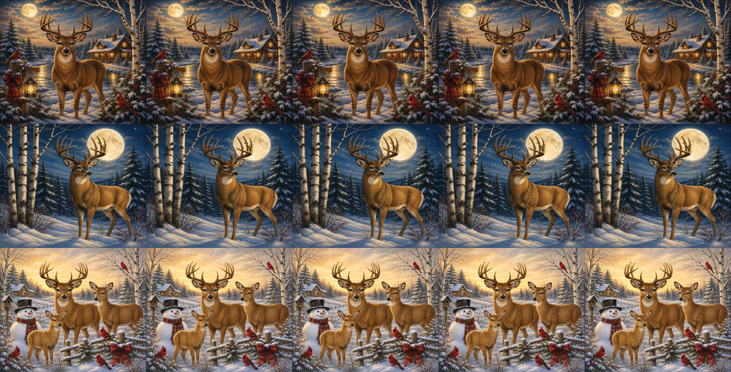 DecoCraft - Studio 1375 - Scenic Tiles Series - Winter Deer Assortment