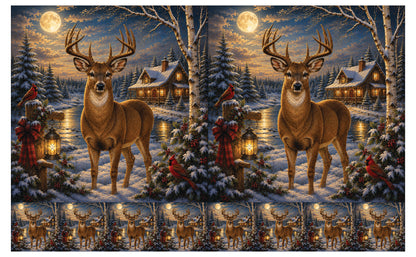 DecoCraft - Studio 1375 - Scenic Tiles Series - Deer - Moonlit Watch