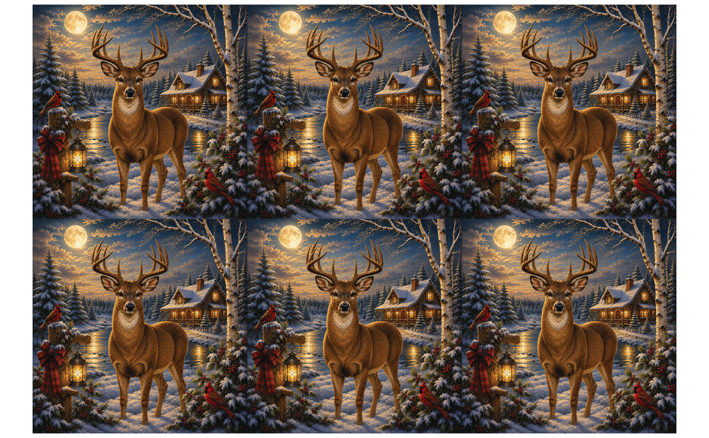 DecoCraft - Studio 1375 - Scenic Tiles Series - Deer - Moonlit Watch