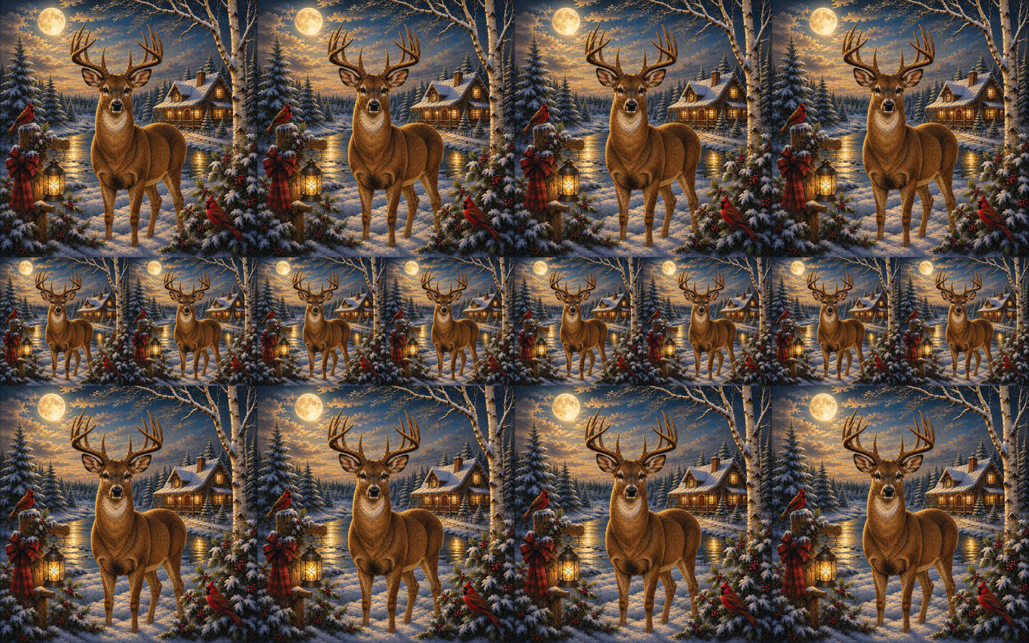 DecoCraft - Studio 1375 - Scenic Tiles Series - Deer - Moonlit Watch