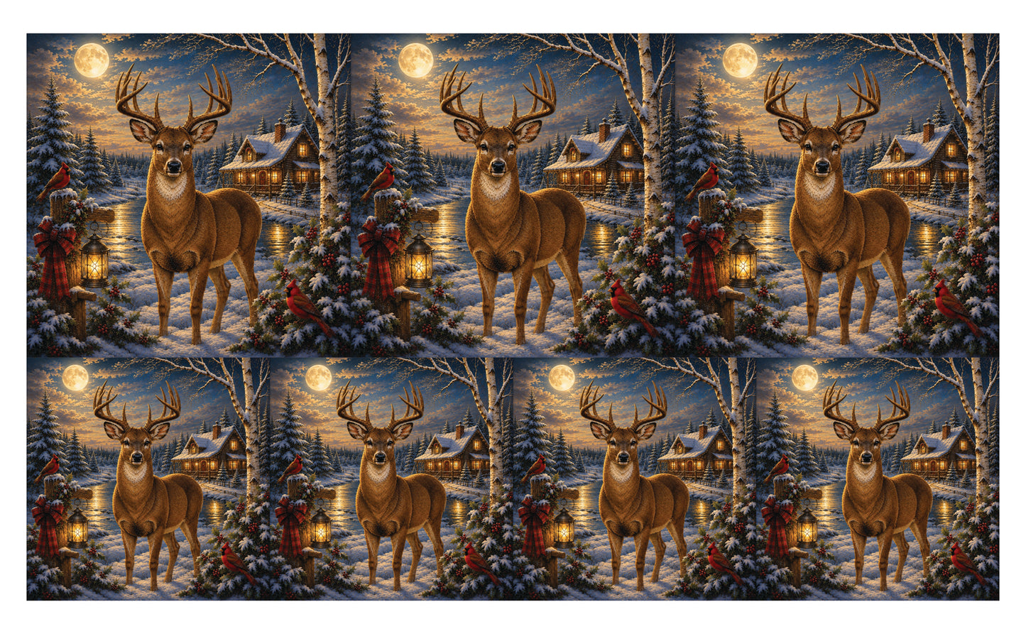 DecoCraft - Studio 1375 - Scenic Tiles Series - Deer - Moonlit Watch