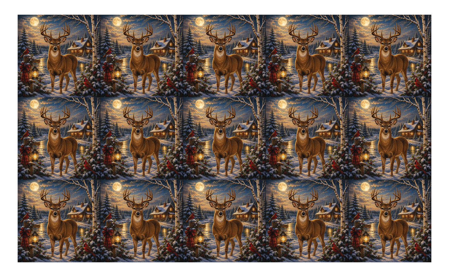 DecoCraft - Studio 1375 - Scenic Tiles Series - Deer - Moonlit Watch