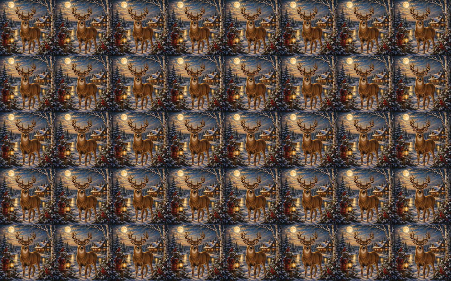 DecoCraft - Studio 1375 - Scenic Tiles Series - Deer - Moonlit Watch