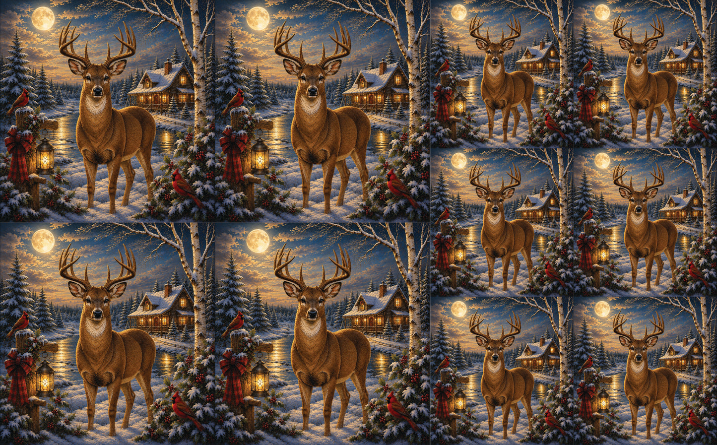 DecoCraft - Studio 1375 - Scenic Tiles Series - Deer - Moonlit Watch