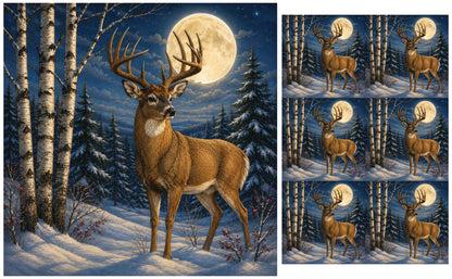 DecoCraft - Studio 1375 - Scenic Tiles Series - Deer - Night Guardian