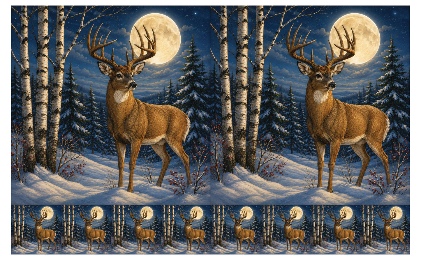 DecoCraft - Studio 1375 - Scenic Tiles Series - Deer - Night Guardian