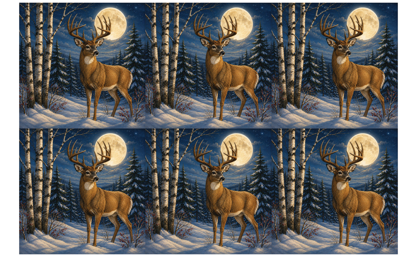 DecoCraft - Studio 1375 - Scenic Tiles Series - Deer - Night Guardian