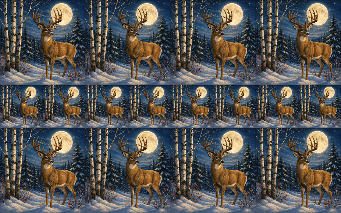 DecoCraft - Studio 1375 - Scenic Tiles Series - Deer - Night Guardian
