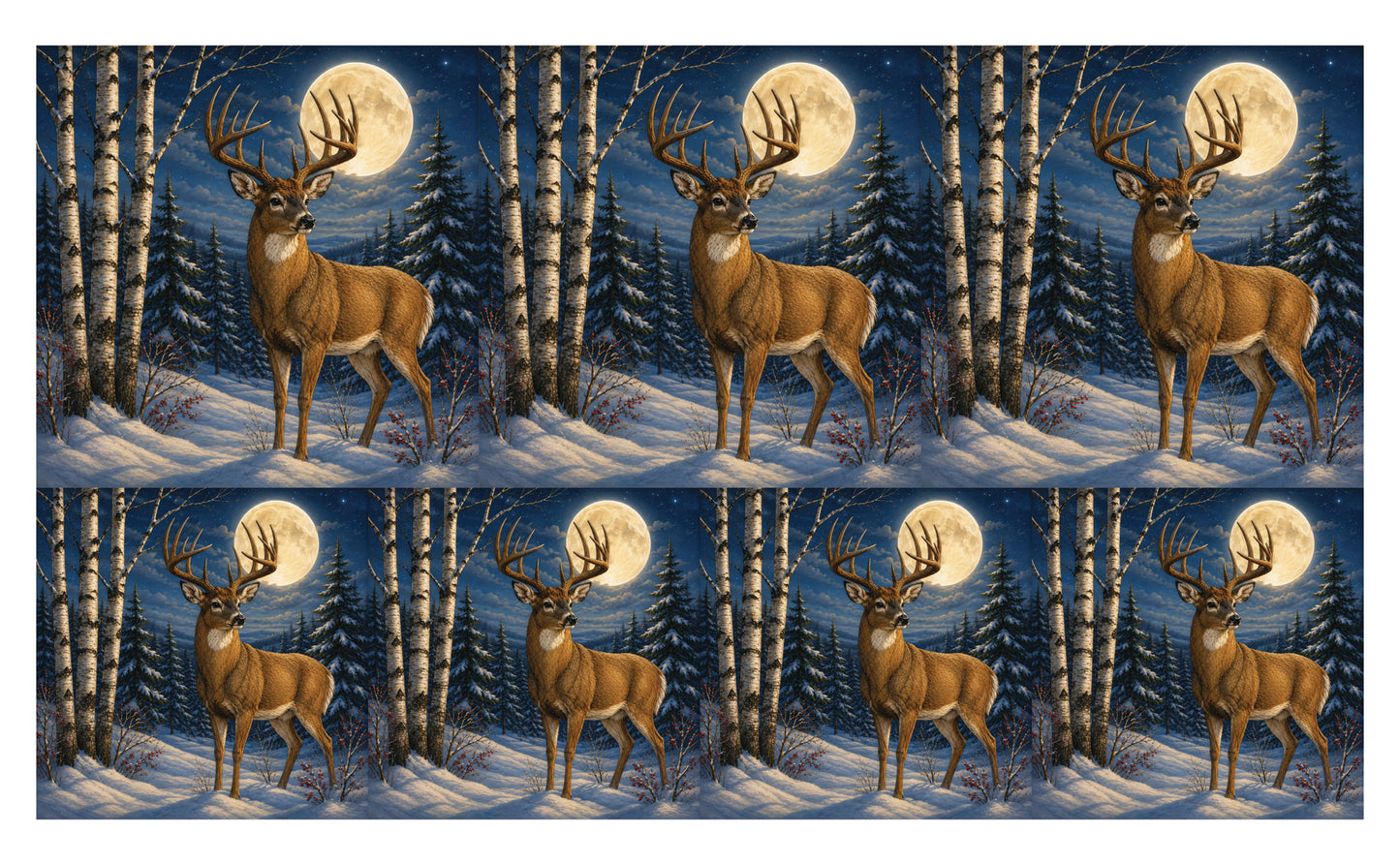 DecoCraft - Studio 1375 - Scenic Tiles Series - Deer - Night Guardian