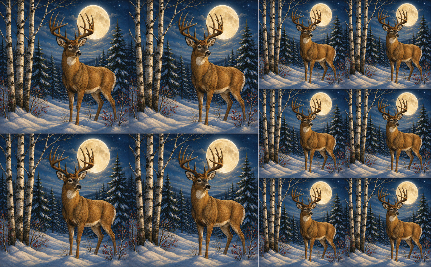 DecoCraft - Studio 1375 - Scenic Tiles Series - Deer - Night Guardian