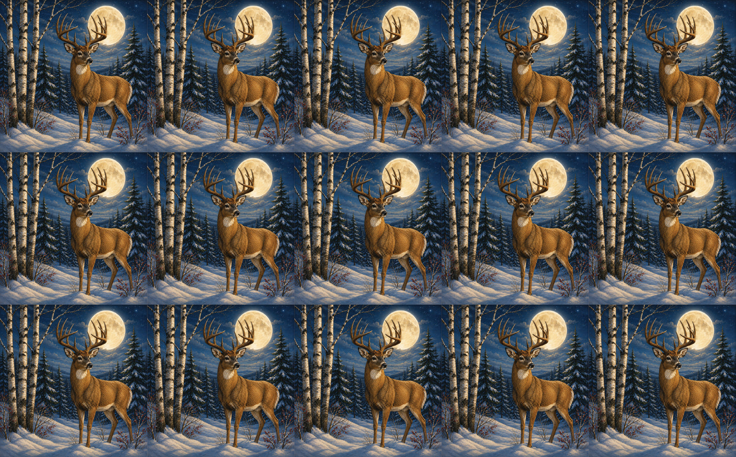 DecoCraft - Studio 1375 - Scenic Tiles Series - Deer - Night Guardian