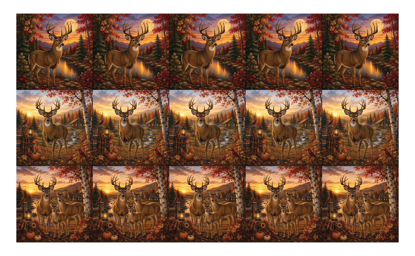 DecoCraft - Studio 1375 - Scenic Tiles Series - More Autumn Deer