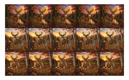 DecoCraft - Studio 1375 - Scenic Tiles Series - More Autumn Deer