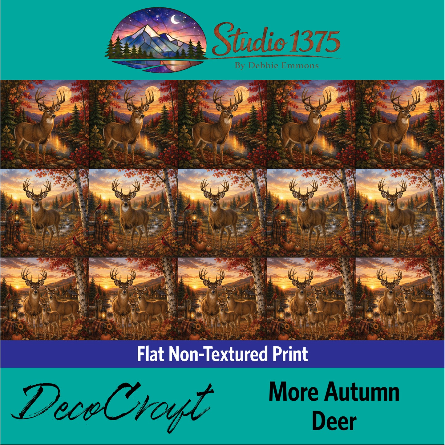 DecoCraft - Studio 1375 - Scenic Tiles Series - More Autumn Deer