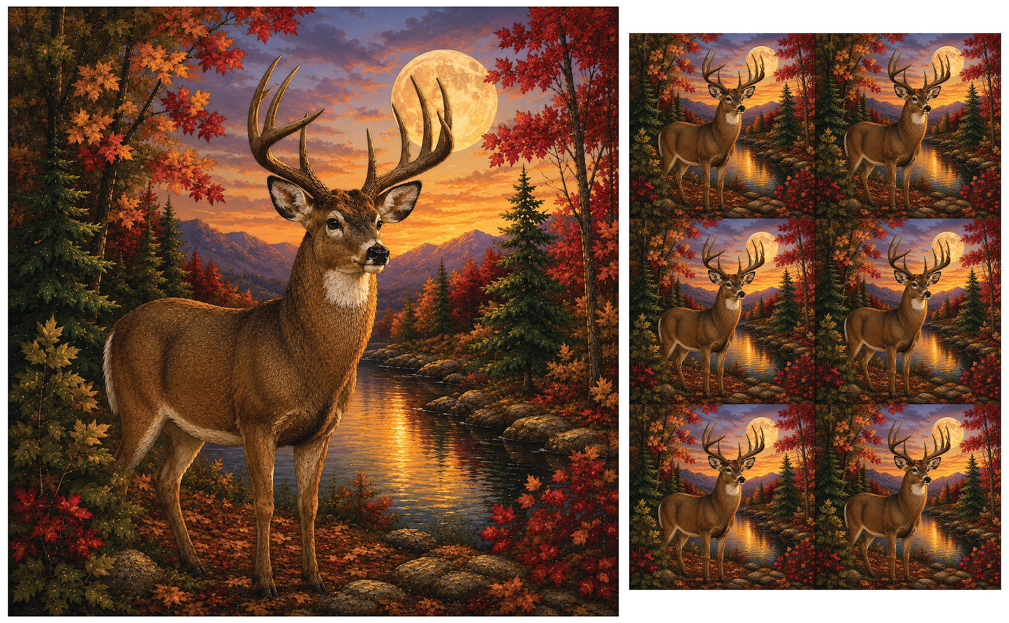 DecoCraft - Studio 1375 - Scenic Tiles Series - Deer - Autumn Buck