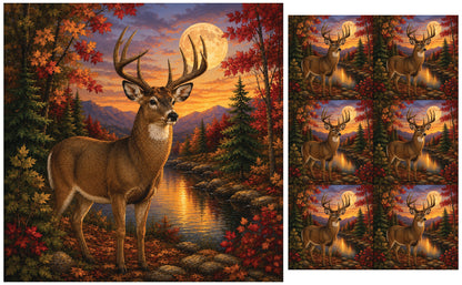 DecoCraft - Studio 1375 - Scenic Tiles Series - Deer - Autumn Buck