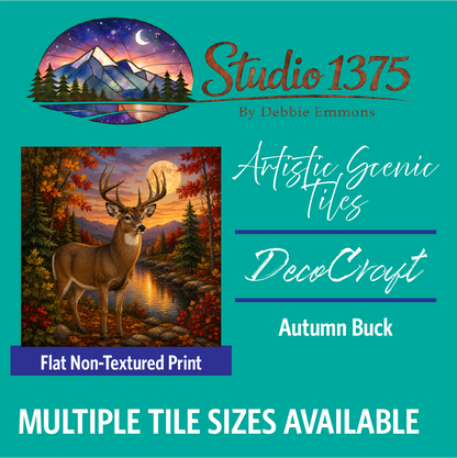 DecoCraft - Studio 1375 - Scenic Tiles Series - Deer - Autumn Buck