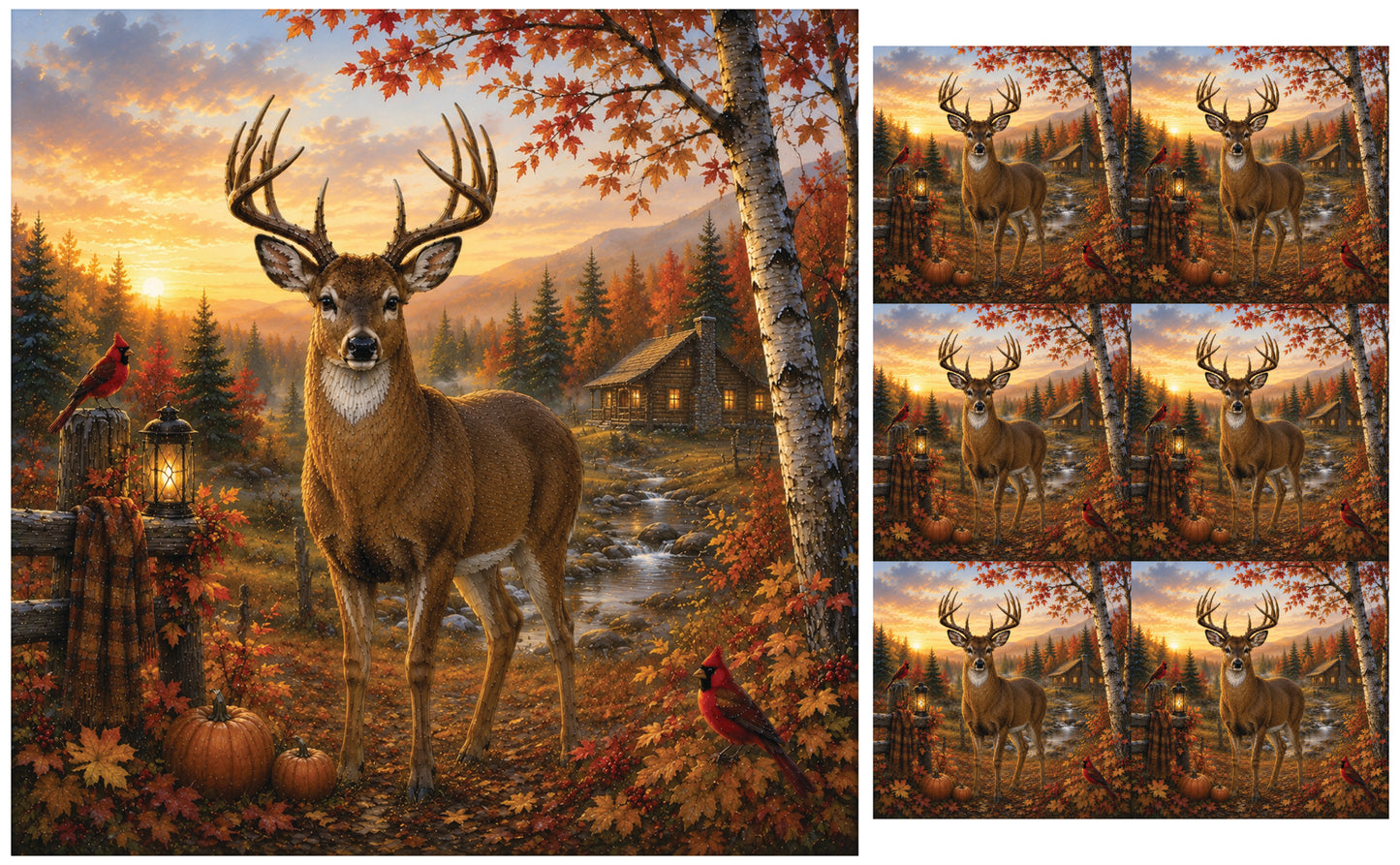 DecoCraft - Studio 1375 - Scenic Tiles Series - Deer - Buck Creek