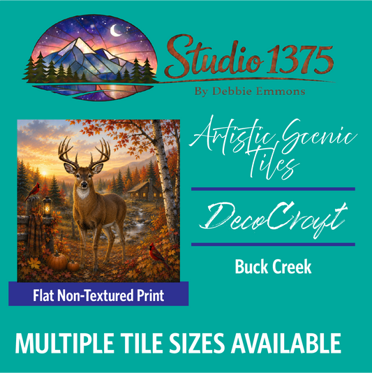 DecoCraft - Studio 1375 - Scenic Tiles Series - Deer - Buck Creek