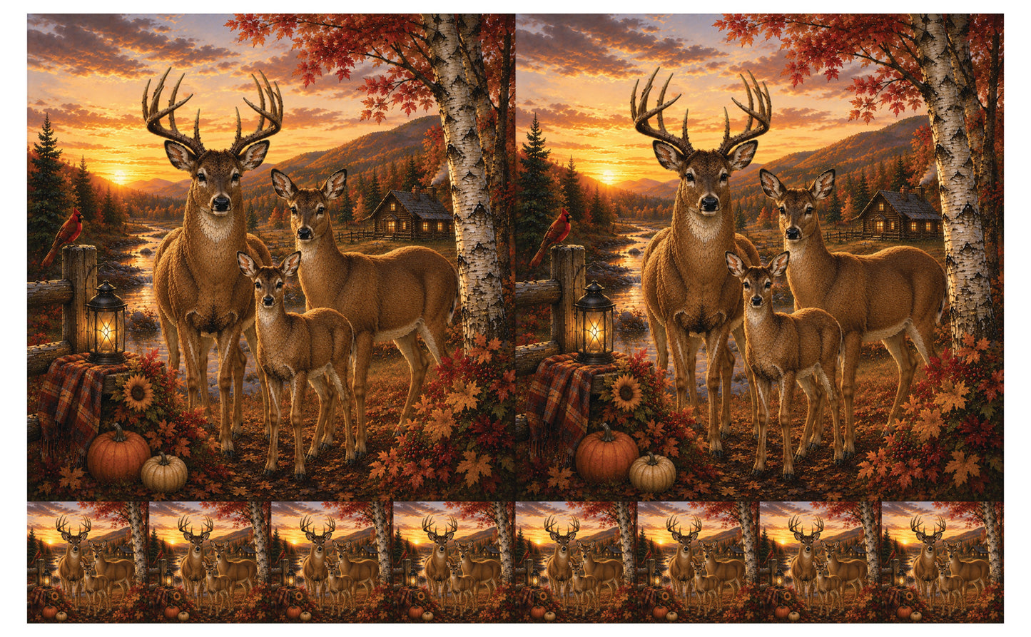 DecoCraft - Studio 1375 - Scenic Tiles Series - Deer - Twilight Family