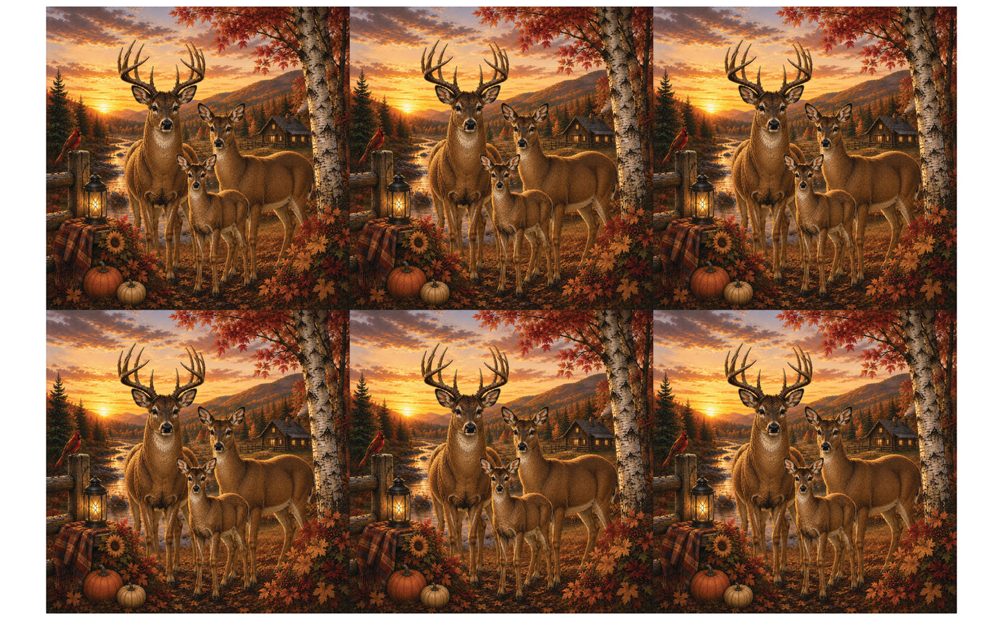DecoCraft - Studio 1375 - Scenic Tiles Series - Deer - Twilight Family