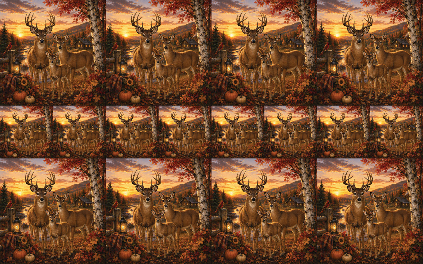 DecoCraft - Studio 1375 - Scenic Tiles Series - Deer - Twilight Family