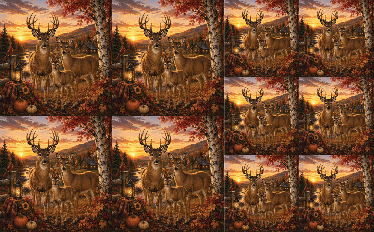 DecoCraft - Studio 1375 - Scenic Tiles Series - Deer - Twilight Family