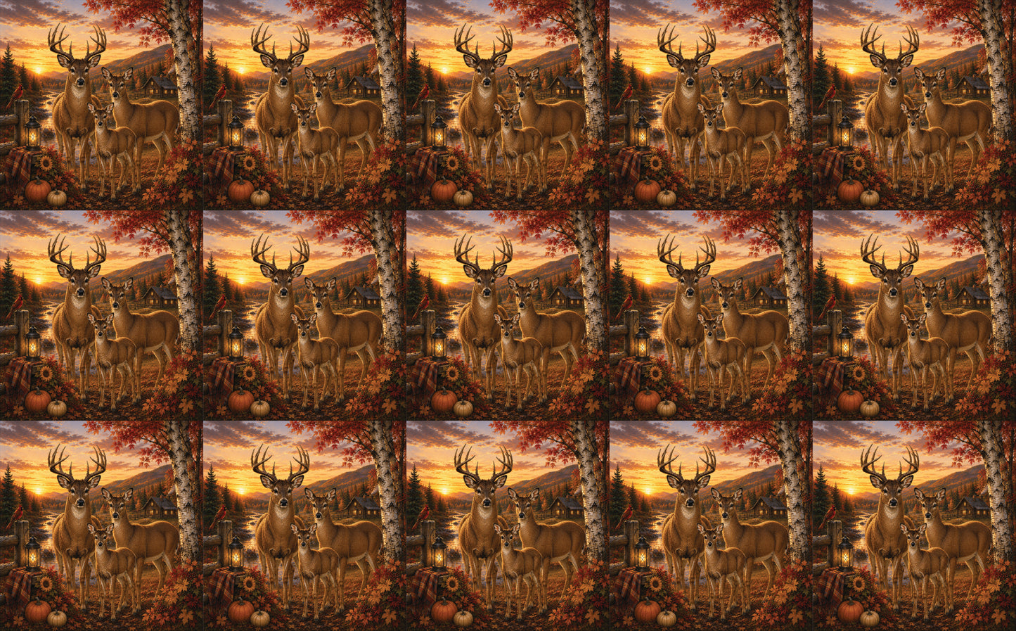 DecoCraft - Studio 1375 - Scenic Tiles Series - Deer - Twilight Family