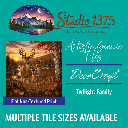 DecoCraft - Studio 1375 - Scenic Tiles Series - Deer - Twilight Family