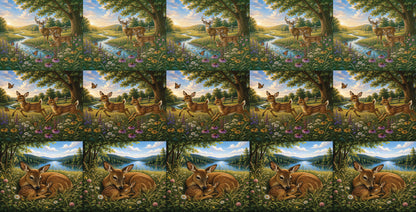 DecoCraft - Studio 1375 - Scenic Tiles Series - Spring Deer Assortment