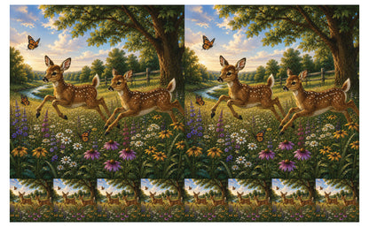 DecoCraft - Studio 1375 - Scenic Tiles Series - Deer - Fawn Playtime