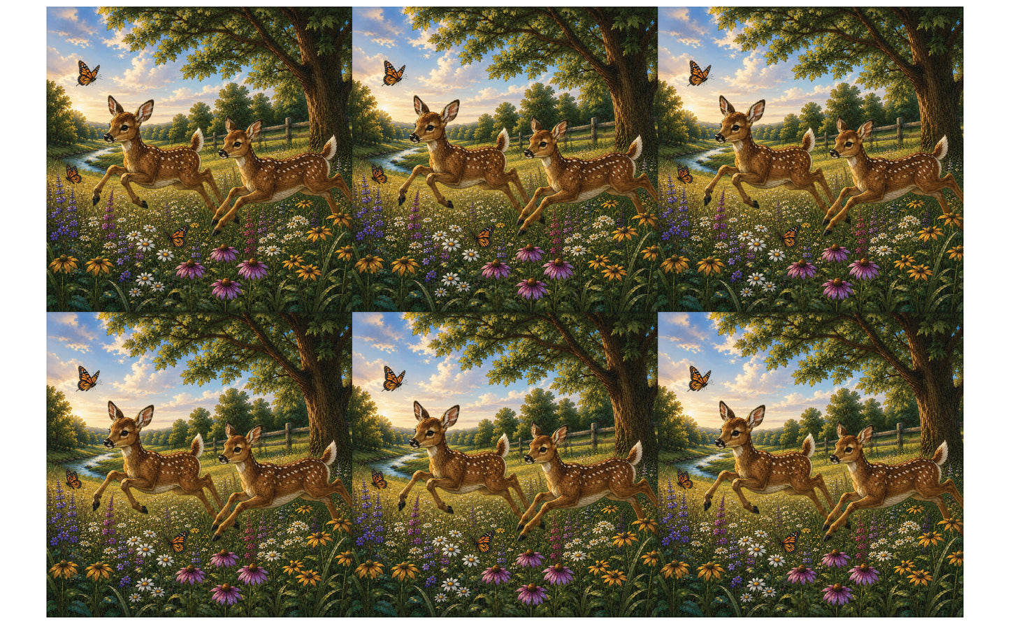 DecoCraft - Studio 1375 - Scenic Tiles Series - Deer - Fawn Playtime