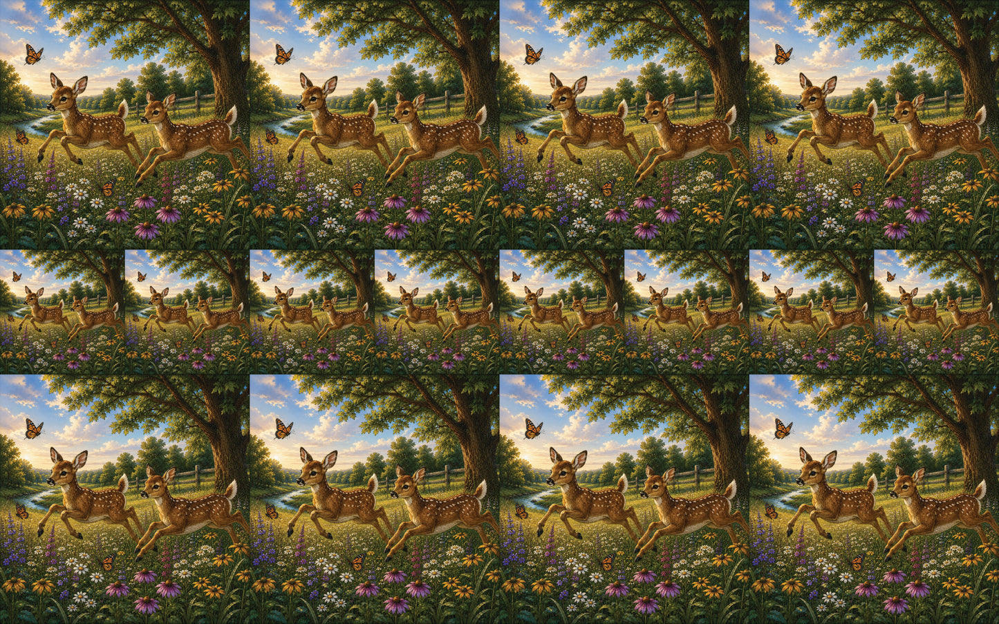 DecoCraft - Studio 1375 - Scenic Tiles Series - Deer - Fawn Playtime