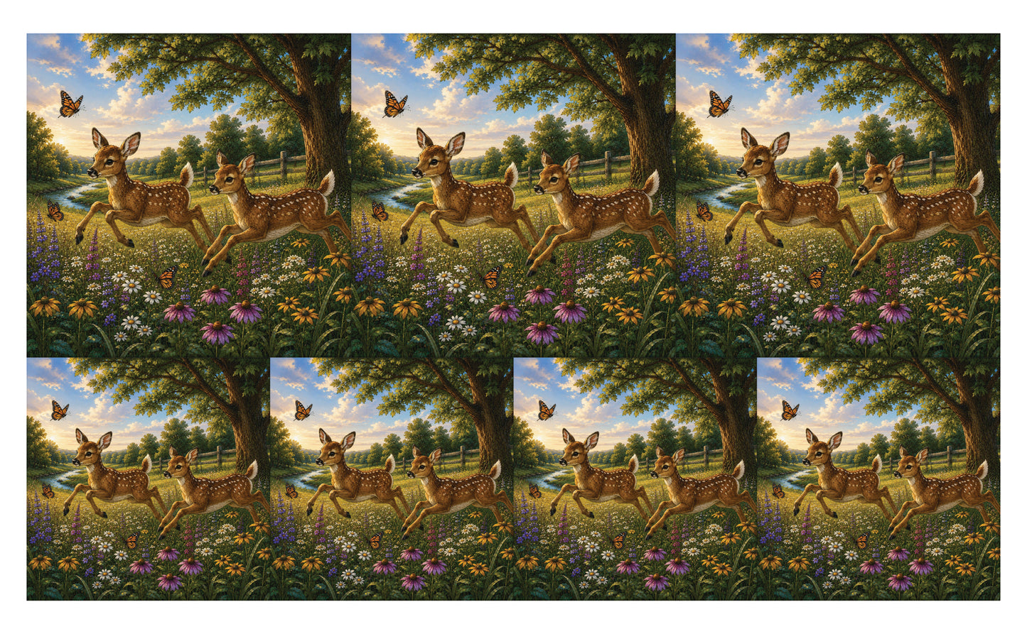 DecoCraft - Studio 1375 - Scenic Tiles Series - Deer - Fawn Playtime
