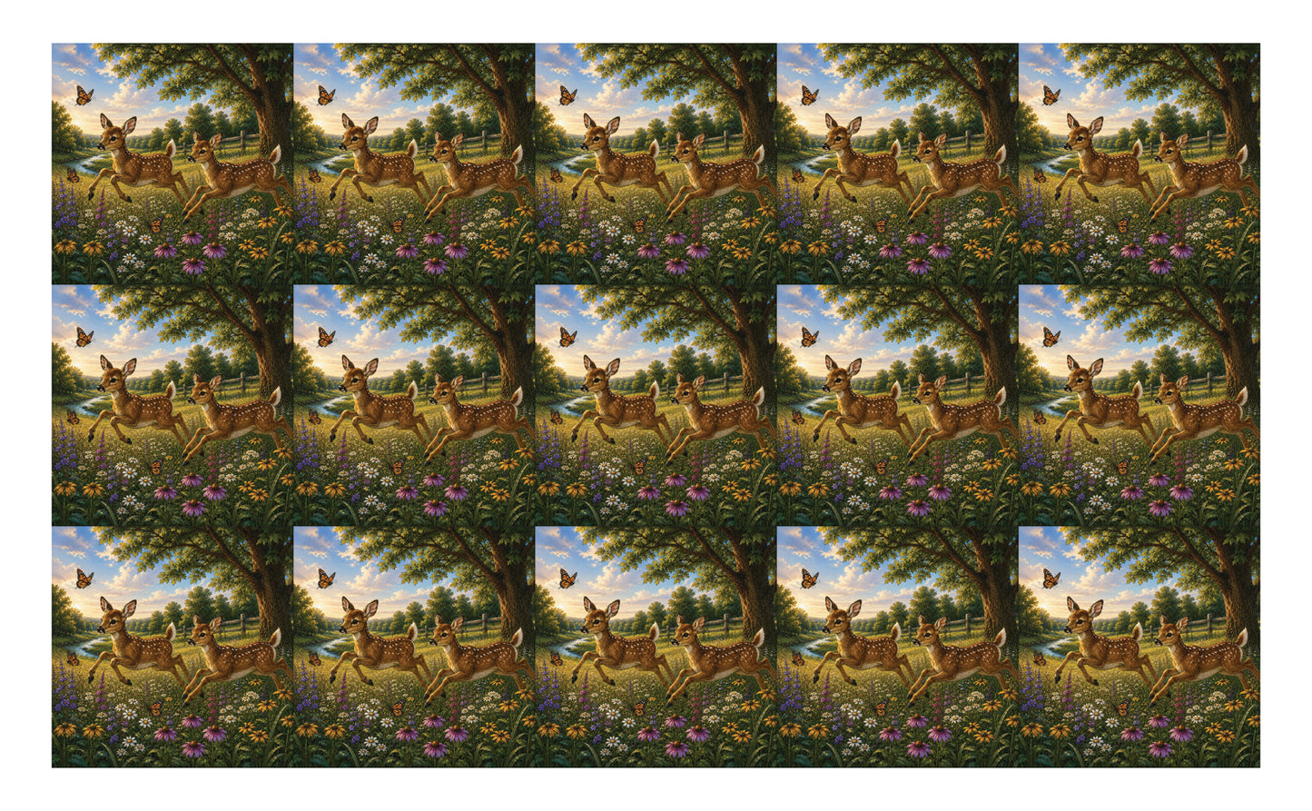 DecoCraft - Studio 1375 - Scenic Tiles Series - Deer - Fawn Playtime