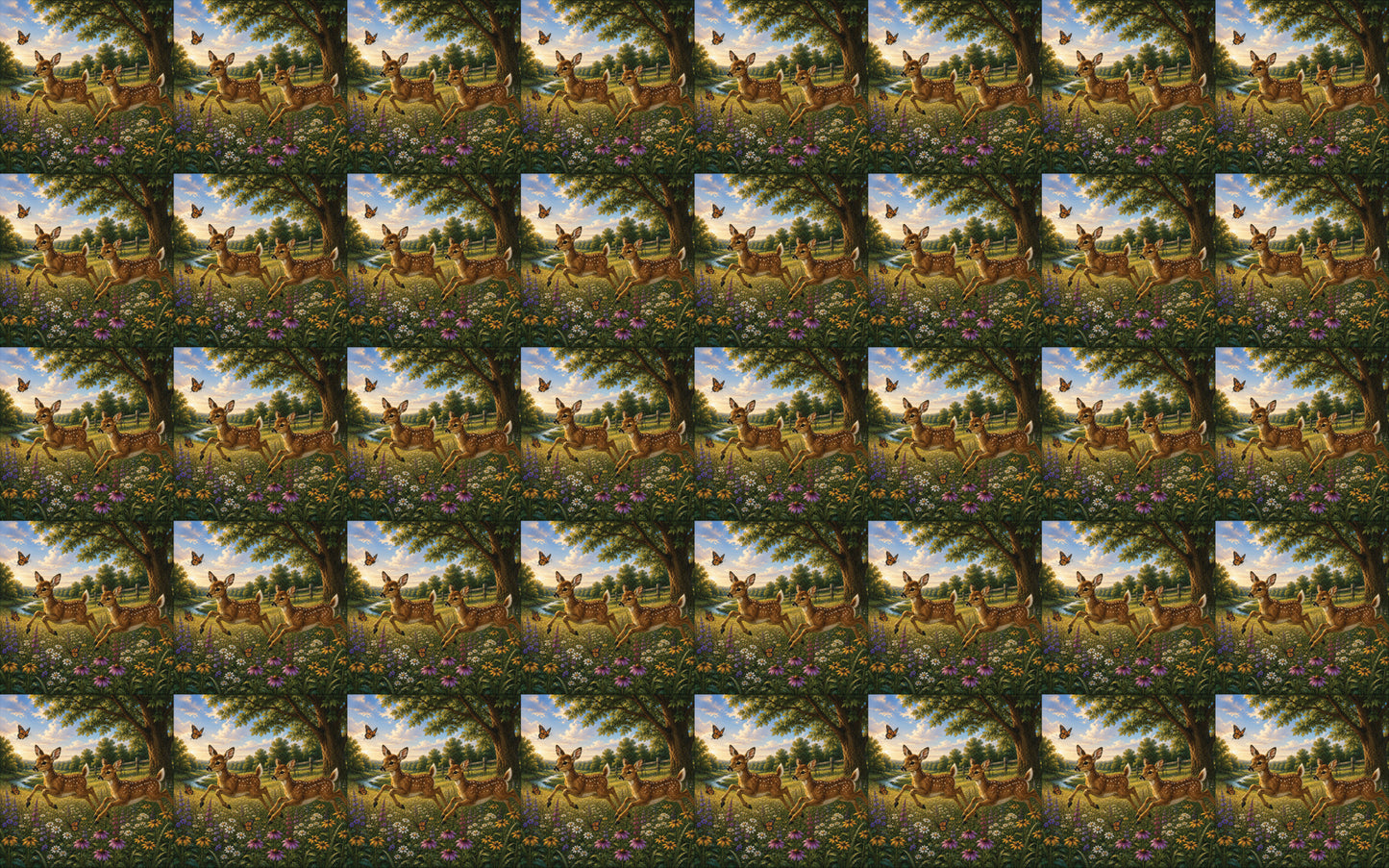 DecoCraft - Studio 1375 - Scenic Tiles Series - Deer - Fawn Playtime