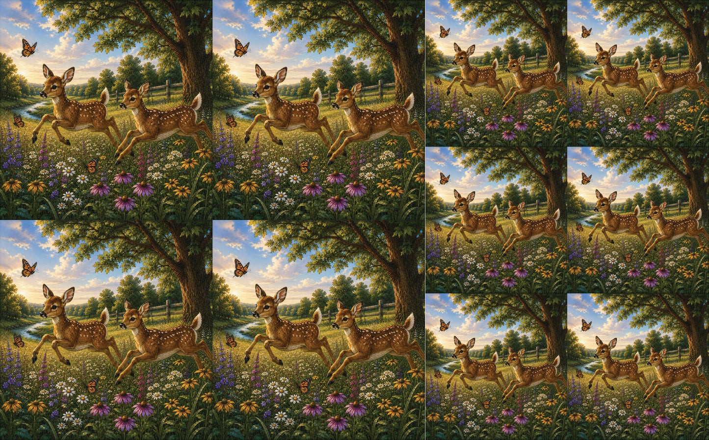 DecoCraft - Studio 1375 - Scenic Tiles Series - Deer - Fawn Playtime