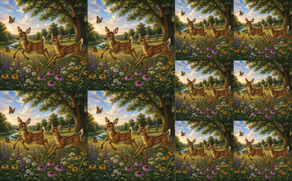 DecoCraft - Studio 1375 - Scenic Tiles Series - Deer - Fawn Playtime