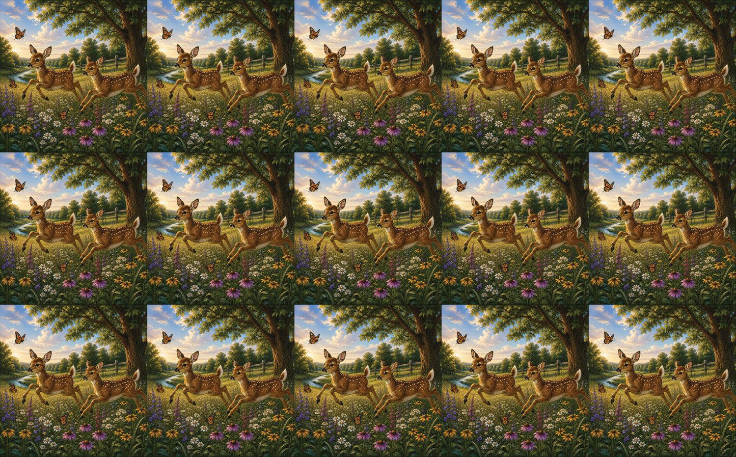 DecoCraft - Studio 1375 - Scenic Tiles Series - Deer - Fawn Playtime