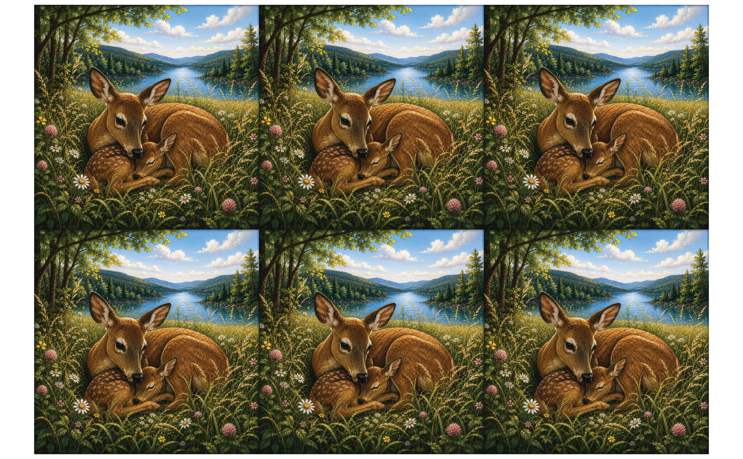 DecoCraft - Studio 1375 - Scenic Tiles Series - Deer - Meadow Lullaby
