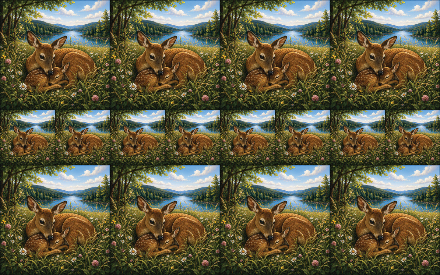 DecoCraft - Studio 1375 - Scenic Tiles Series - Deer - Meadow Lullaby