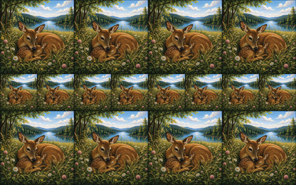DecoCraft - Studio 1375 - Scenic Tiles Series - Deer - Meadow Lullaby