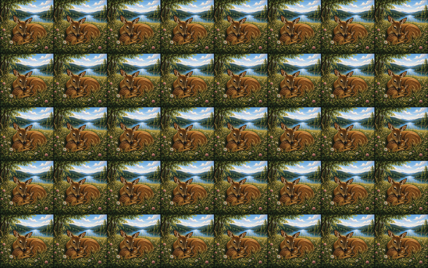 DecoCraft - Studio 1375 - Scenic Tiles Series - Deer - Meadow Lullaby