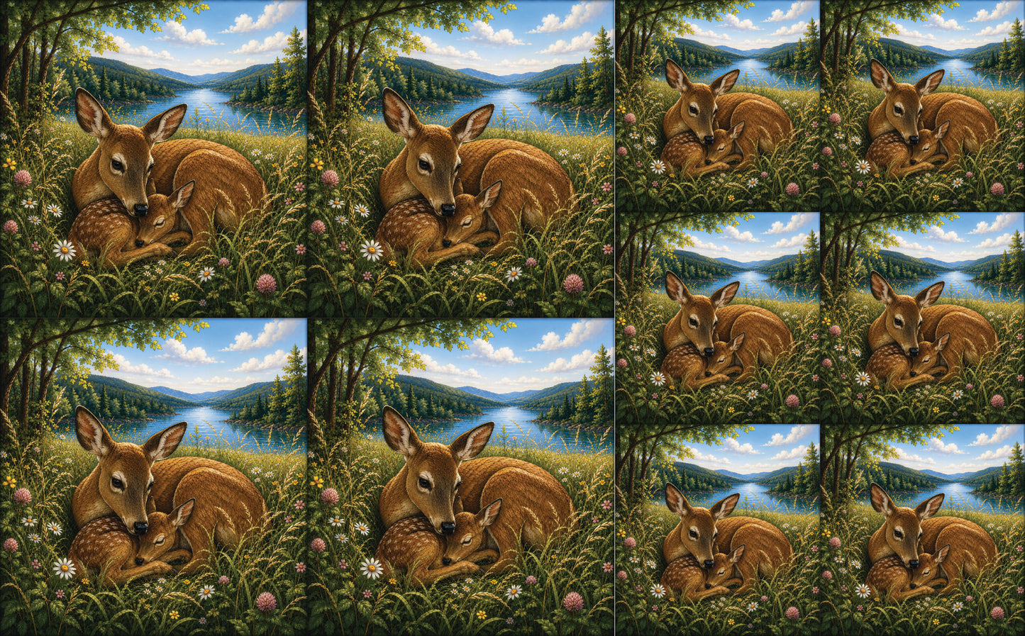 DecoCraft - Studio 1375 - Scenic Tiles Series - Deer - Meadow Lullaby